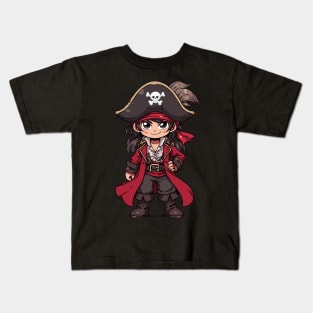 Cute Happy Cartoon Pirate Buchaneer Boy Kids T-Shirt